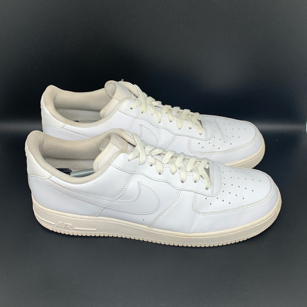 Nike Air Force 1 '07 Triple White Shoes CW2288-111 Men's Sz 15